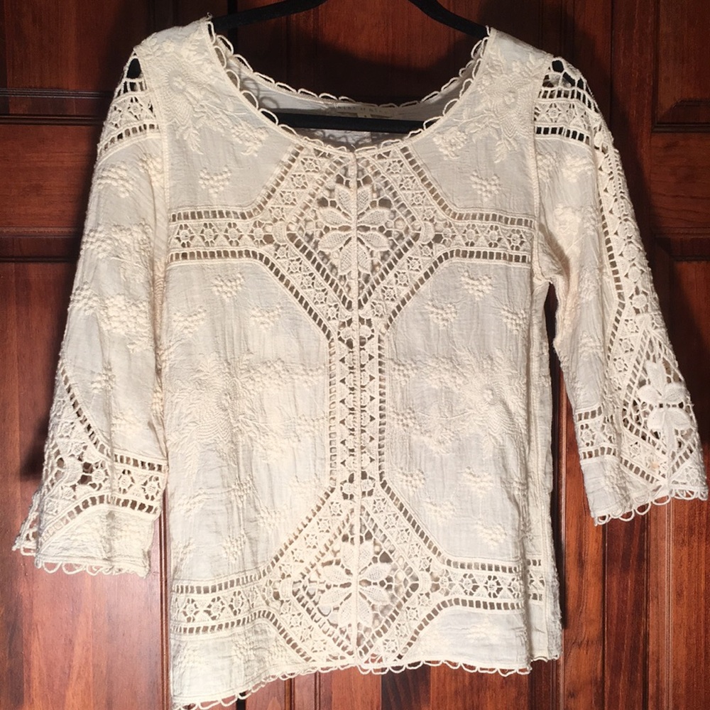 Hint of mint lace top size small